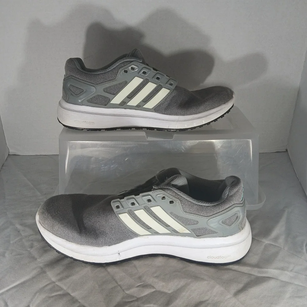Adidas Energy‎ Falcon Womens 7.5 Grey White Teal Cloudfoam Running Shoes BB3170